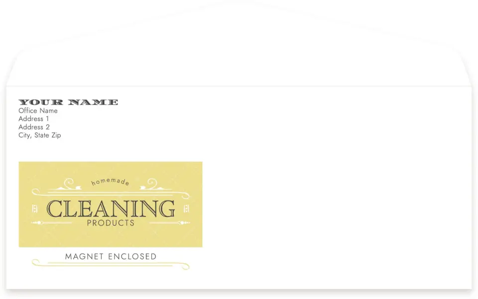 This is a 4.125 x 9.5 Business Envelope called Homemade Cleaning Products printed in full color