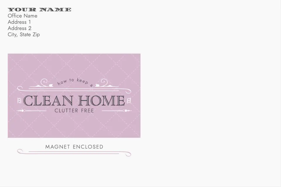 This is a 6 x 9 Business Envelope called Clean Home printed in full color