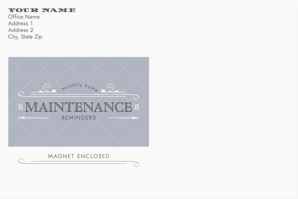 This is a 6 x 9 Business Envelope called Monthly Home printed in full color