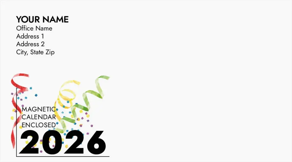 This is a 4" x 6¾" Return Address Printing & Design called Bring on the New Year! printed in full color