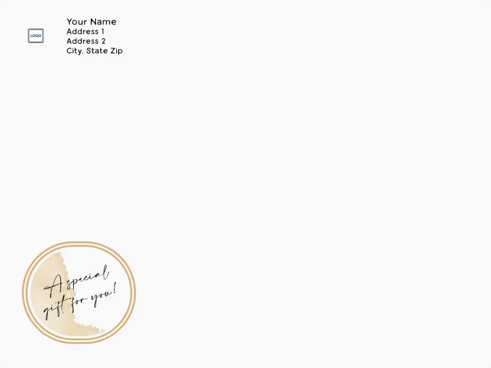 This is a 9 x 12 Return Address Printing & Design called Happy Holidays printed in full color