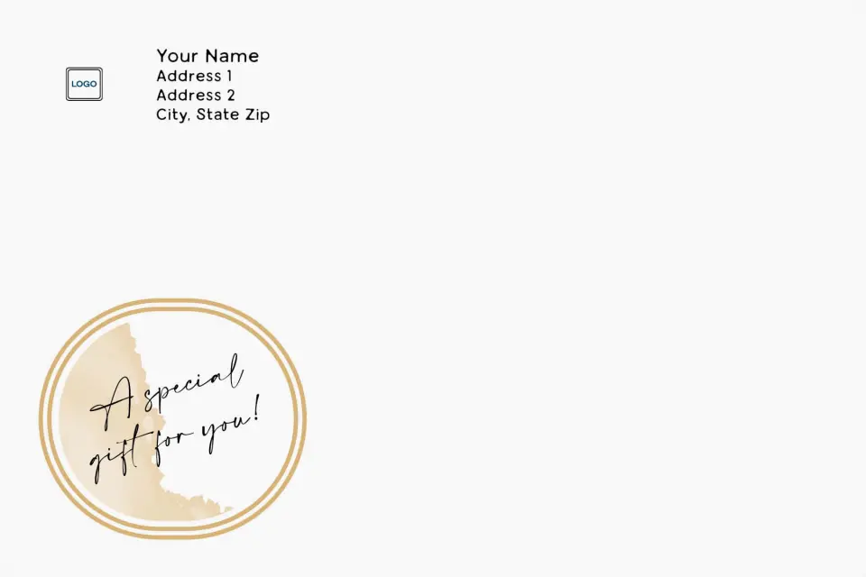 This is a 6 x 9 Return Address Printing & Design called Happy Holidays printed in full color