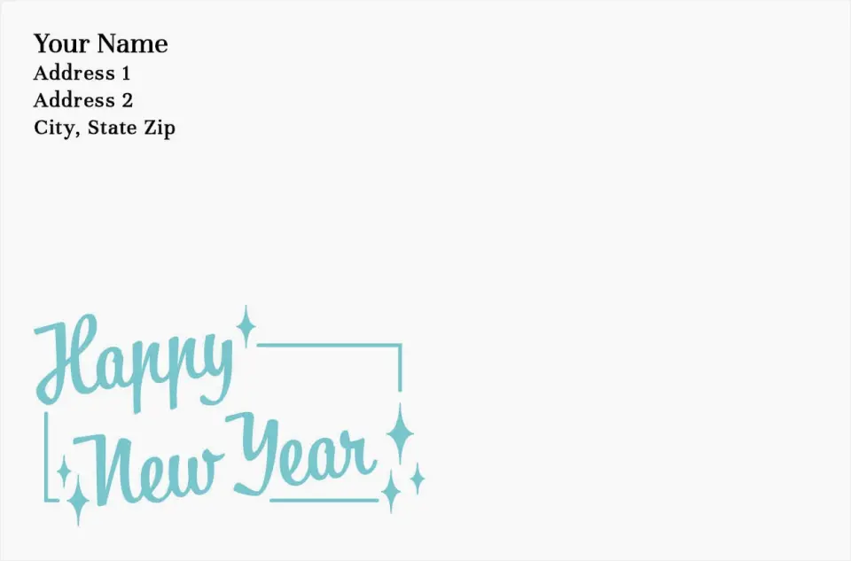 This is a 4.125 x 6.25 Return Address Printing & Design called Celebrating the Year printed in full color