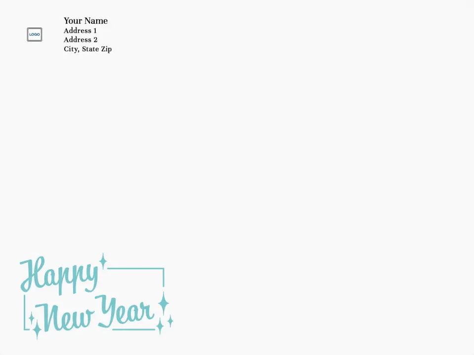 This is a 9 x 12 Return Address Printing & Design called Celebrating the Year printed in full color