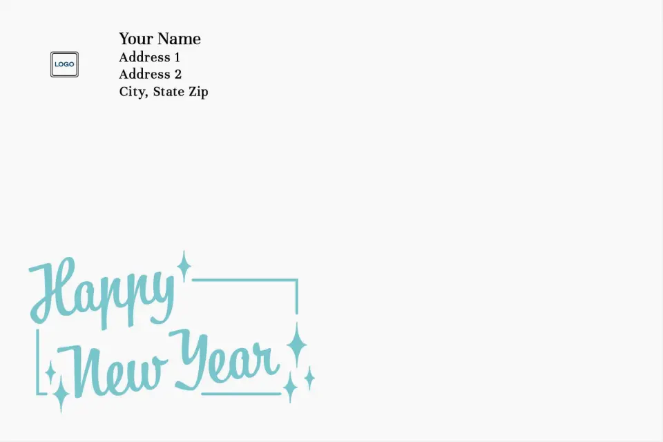 This is a 6 x 9 Return Address Printing & Design called Celebrating the Year printed in full color