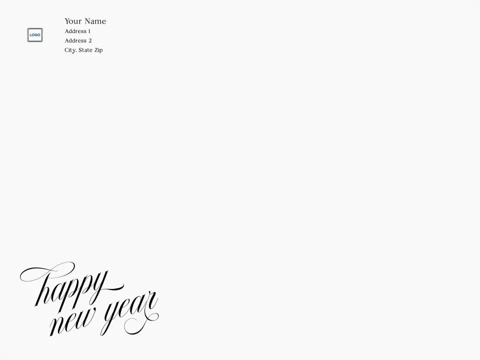 This is a 9 x 12 Return Address Printing & Design called Sparkling New Year printed in full color