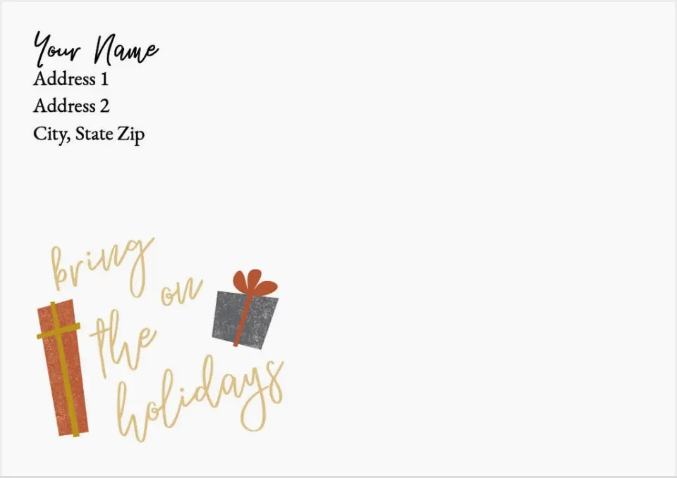 This is a 3.625 x 5.125 Return Address Printing & Design called Retro Christmas Tree printed in full color