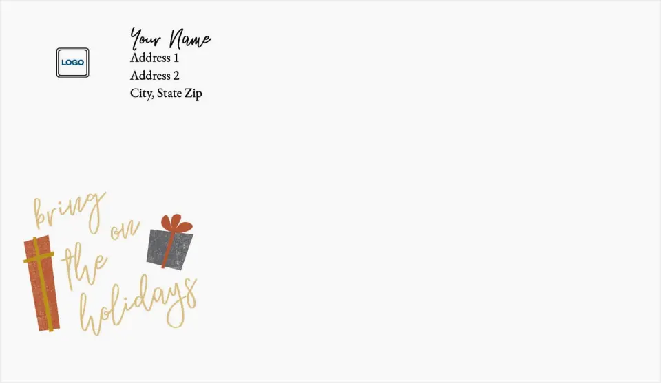 This is a 4.5 x 7.75 Return Address Printing & Design called Retro Christmas Tree printed in full color