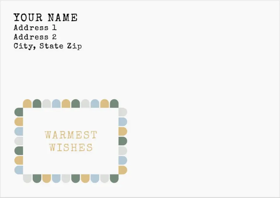 This is a 3.625 x 5.125 Return Address Printing & Design called Cookie Wishes printed in full color