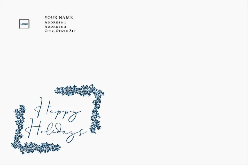 This is a 6 x 9 Return Address Printing & Design called Rustic Peace printed in full color