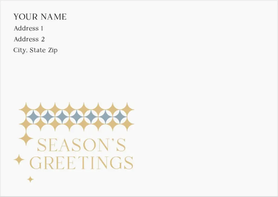 This is a 3.625 x 5.125 Return Address Printing & Design called Patterned Greetings printed in full color