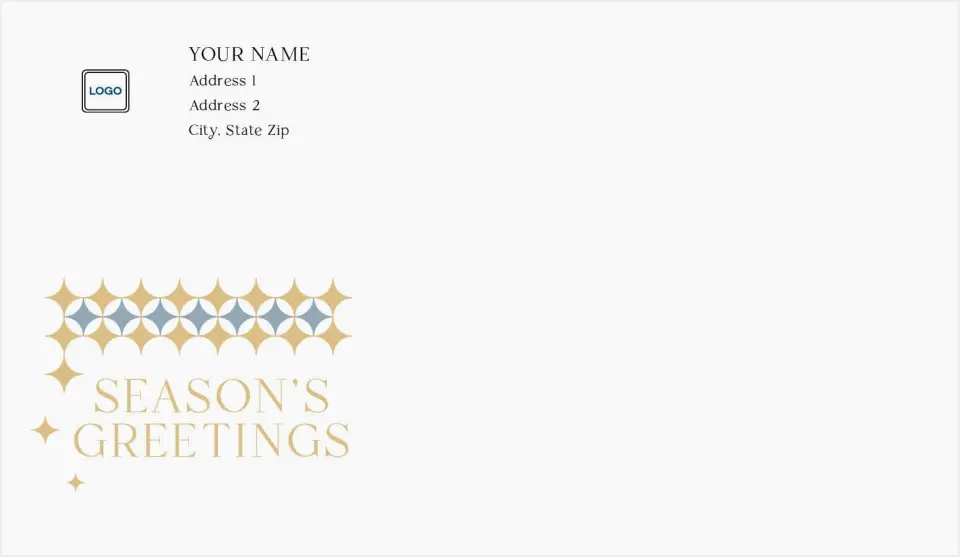 This is a 4.5 x 7.75 Return Address Printing & Design called Patterned Greetings printed in full color