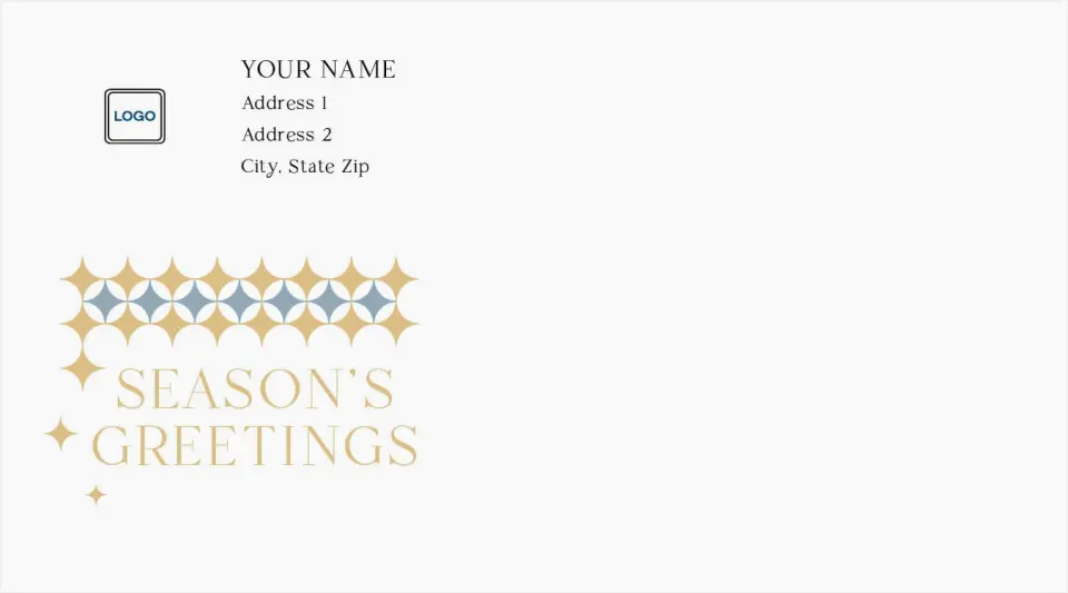 This is a 4" x 6¾" Return Address Printing & Design called Patterned Greetings printed in full color