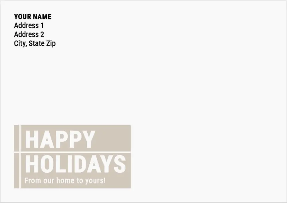 This is a 3.625 x 5.125 Return Address Printing & Design called Home Spaces printed in full color