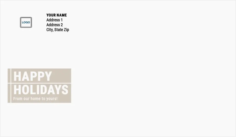 This is a 4.5 x 7.75 Return Address Printing & Design called Home Spaces printed in full color