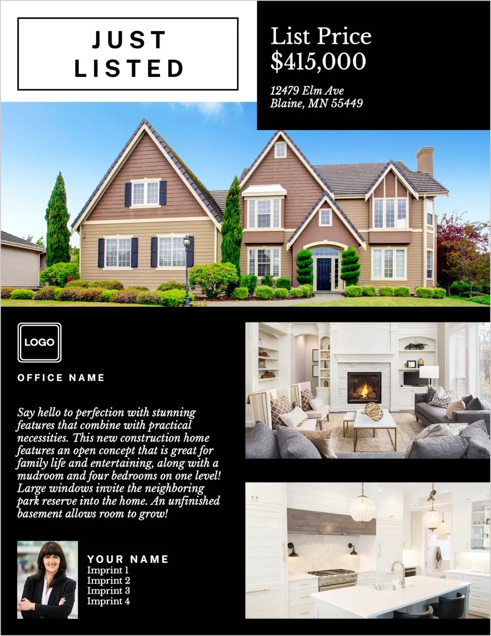 This is a 8½" x 11" Flyer called Listed Modern Delight printed in full color