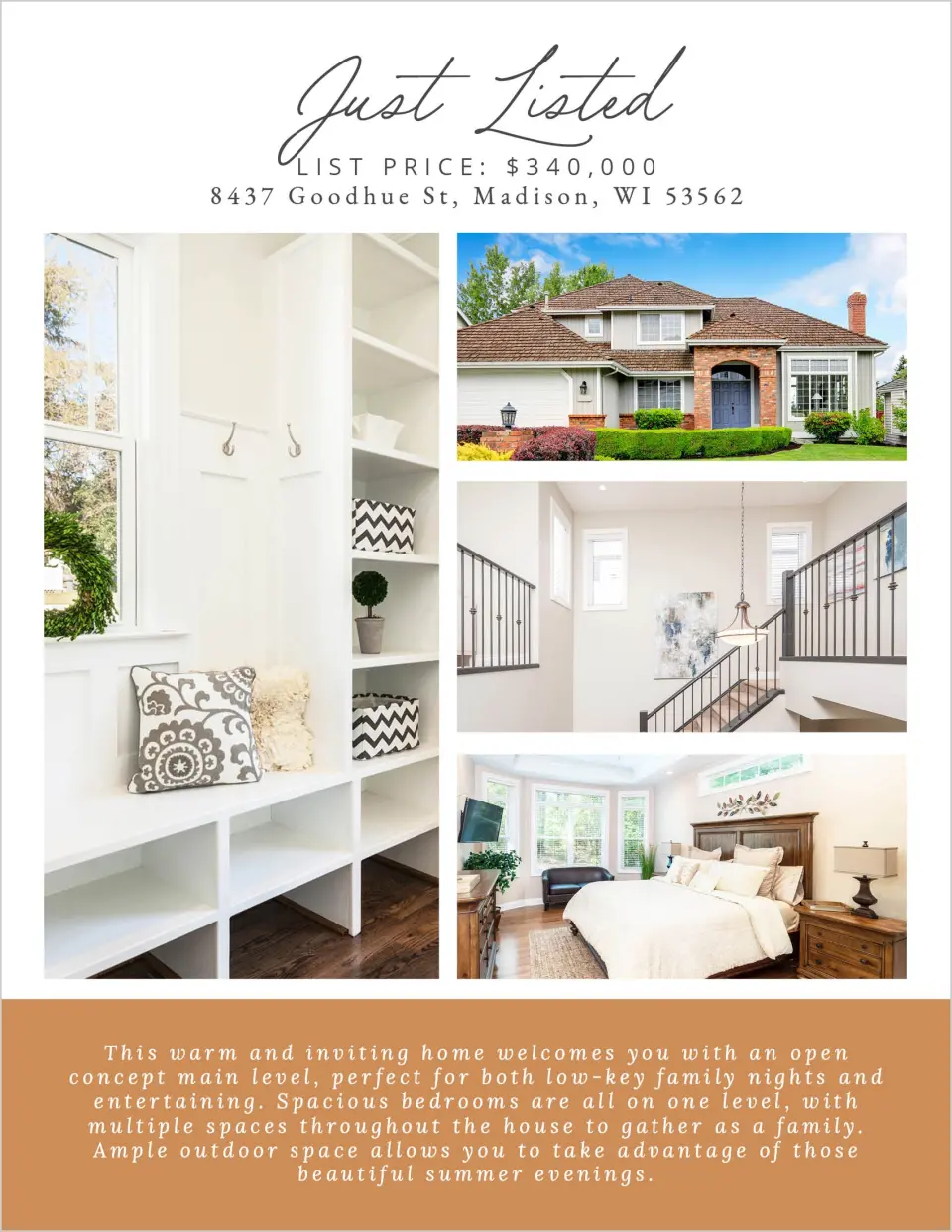 This is a 8½" x 11" Flyer called Sweepingly Simple printed in full color