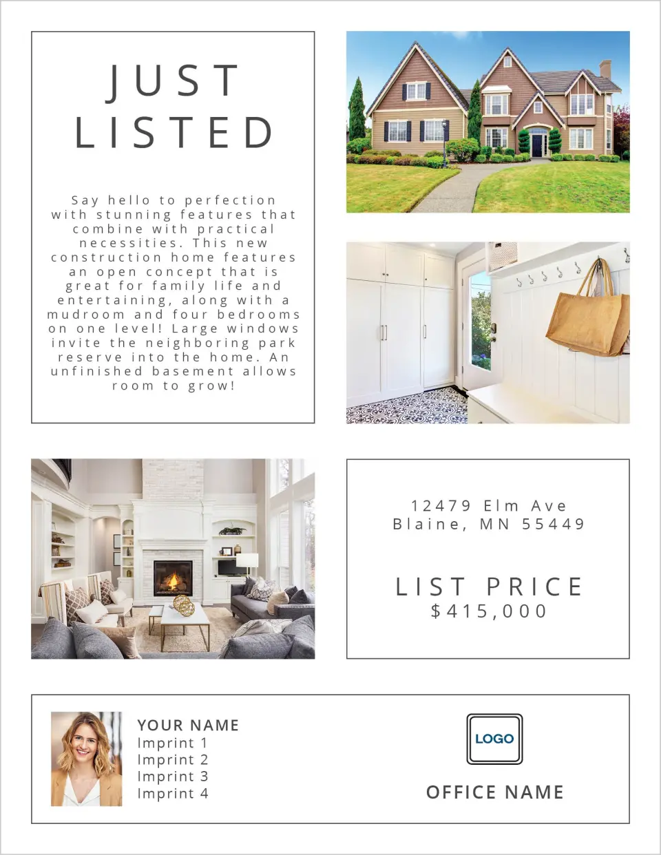 This is a 8½" x 11" Flyer called Minimal Estate printed in full color