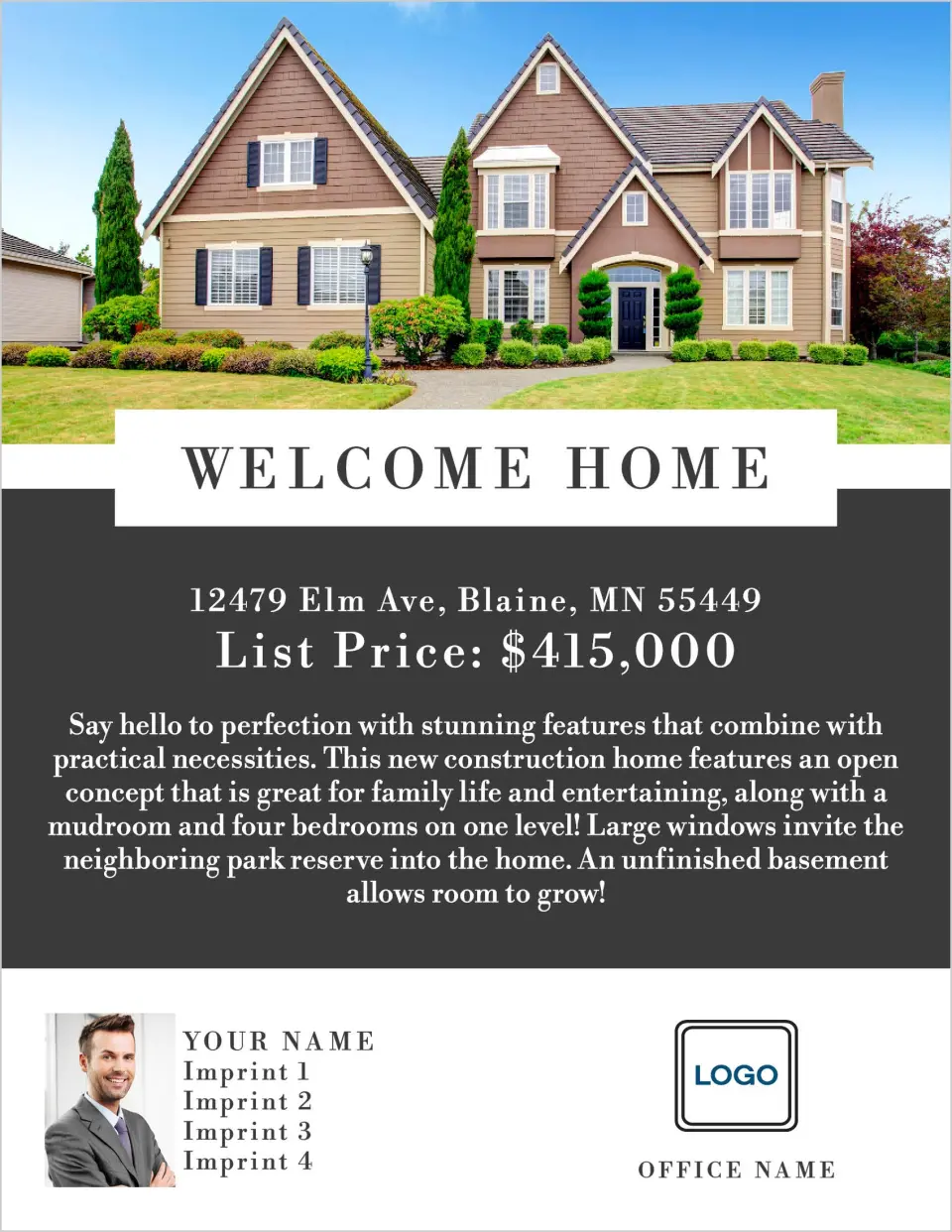 This is a 8½" x 11" Flyer called Framed Villa printed in full color