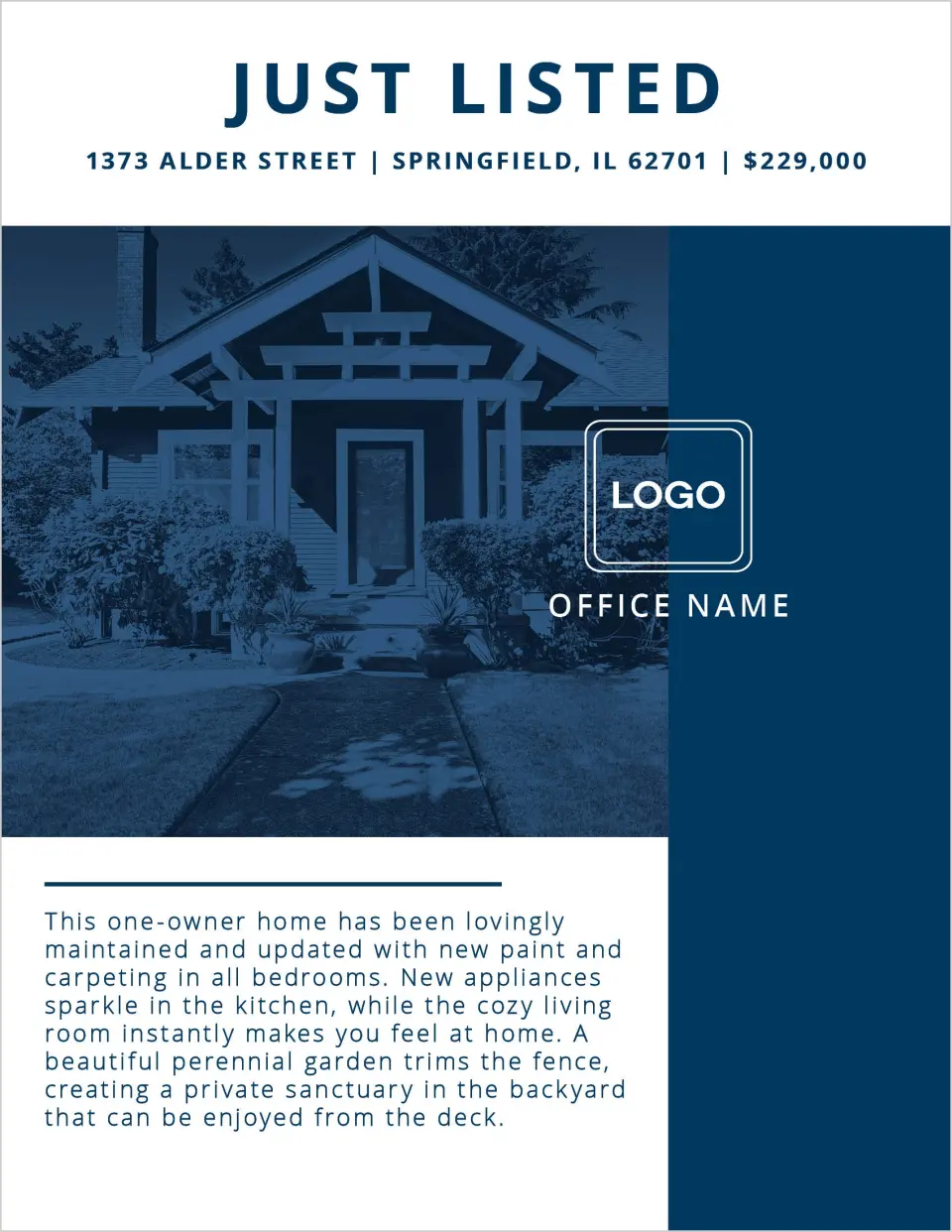 This is a 8½" x 11" Flyer called Home Story printed in full color