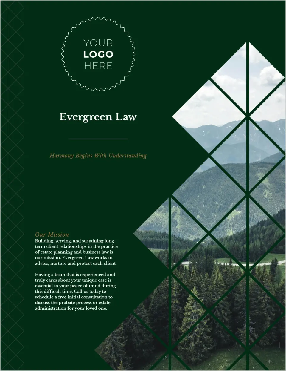 This is a 8½" x 11" Flyer called Enduring Evergreen printed in full color