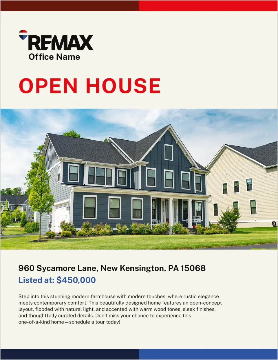 This is a 8½" x 11" Flyer called REMAX Bold Bands printed in full color
