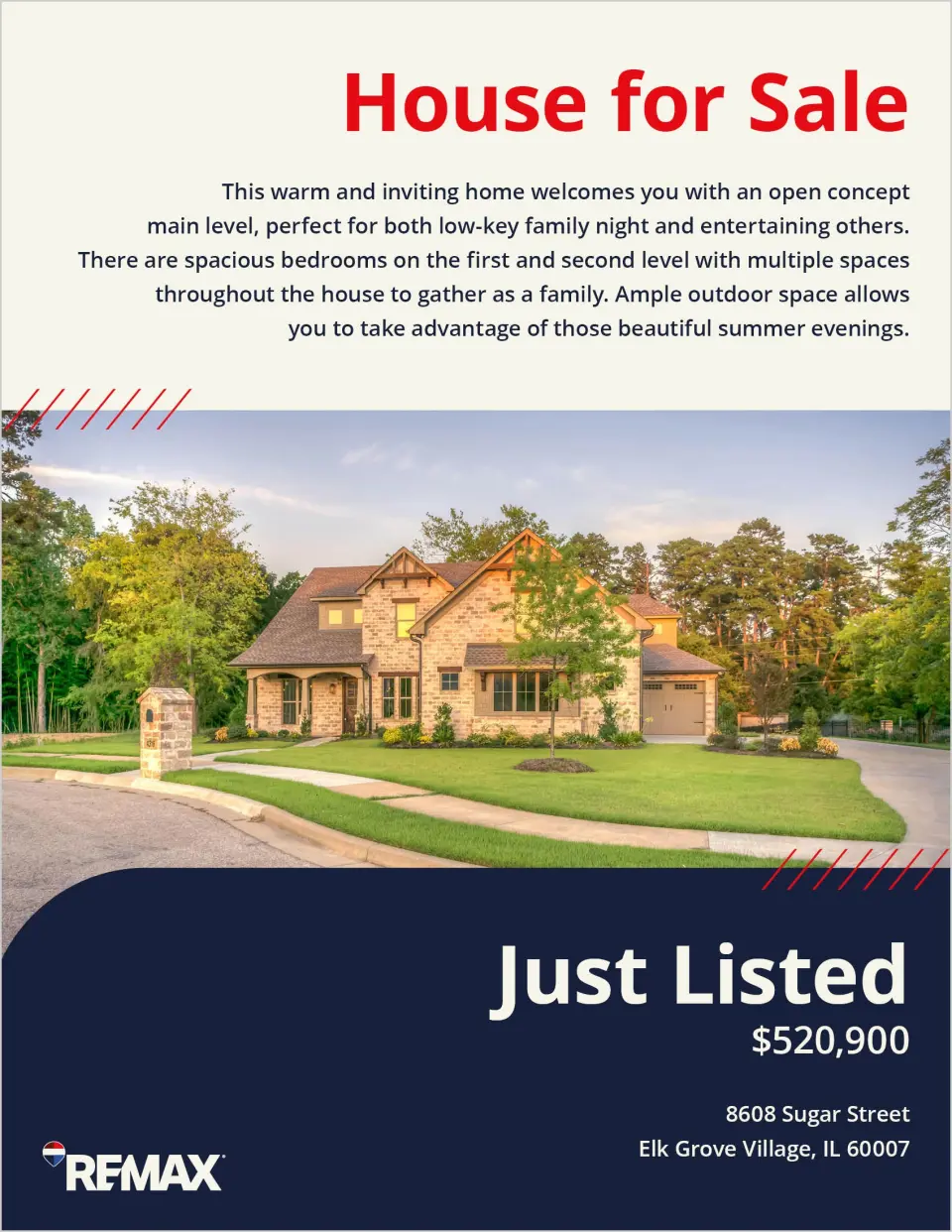 This is a 8½" x 11" Flyer called REMAX Arched Agent printed in full color