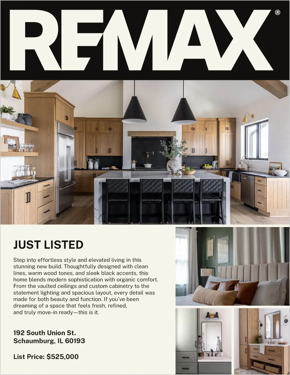 This is a 8½" x 11" Flyer called REMAX Bold Contrast printed in full color