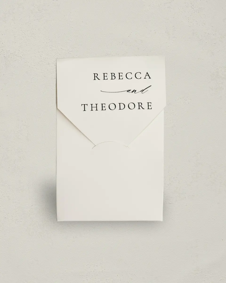 This is a 3.5" x 5.5" Wedding Favor Boxe called Simply Elegant printed in full color