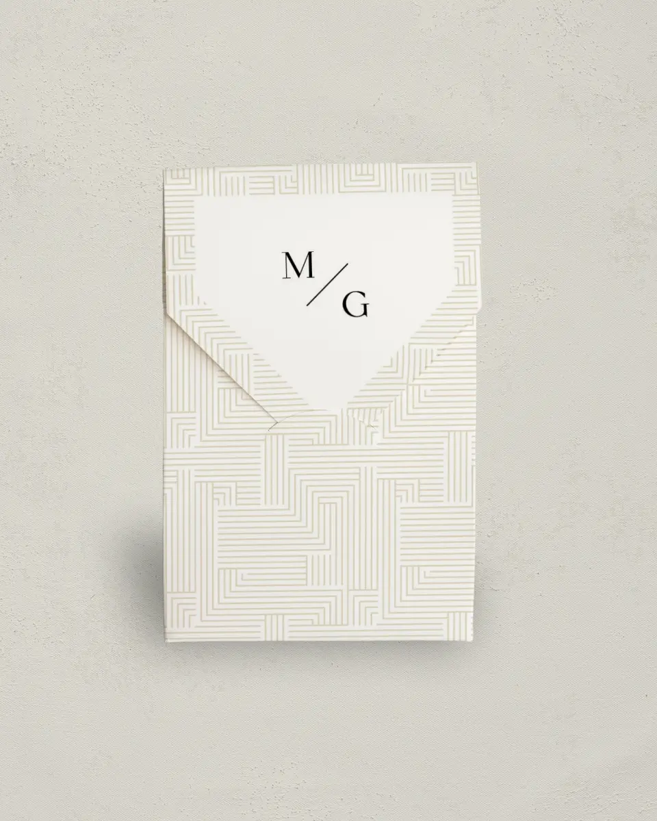This is a 3.5" x 5.5" Wedding Favor Boxe called Love Maze printed in full color