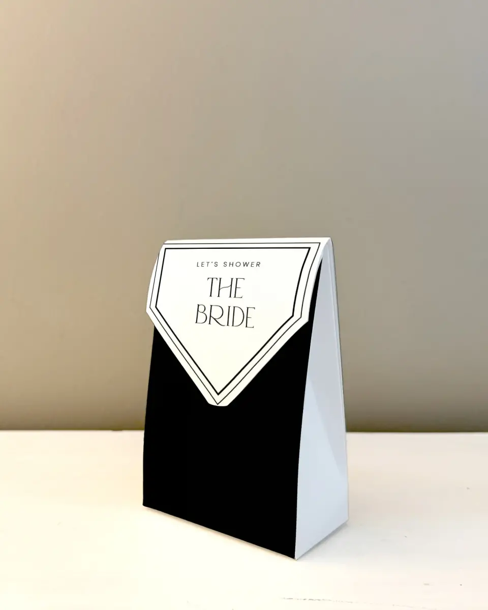 This is a 3.5" x 5.5" Wedding Favor Boxe called Clean and Classy printed in full color