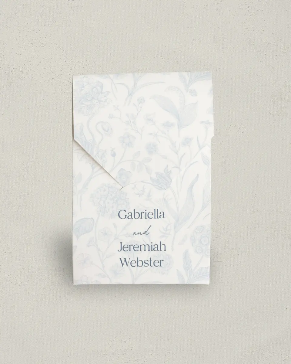 This is a 3.5" x 5.5" Wedding Favor Boxe called The Gabriella printed in full color