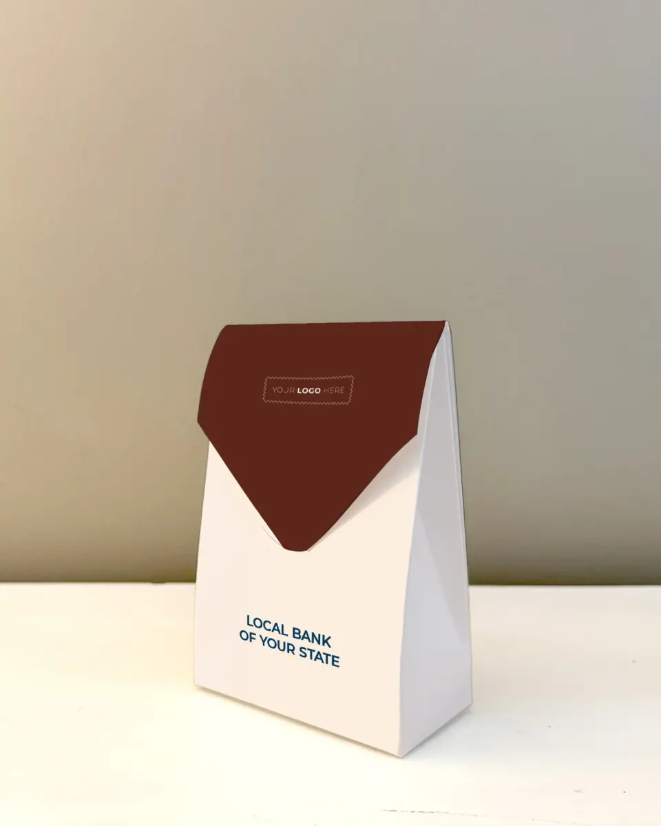 This is a 3.5" x 5.5" Business Favor Boxe called Cultivating Growth printed in full color with Rose Gold foil