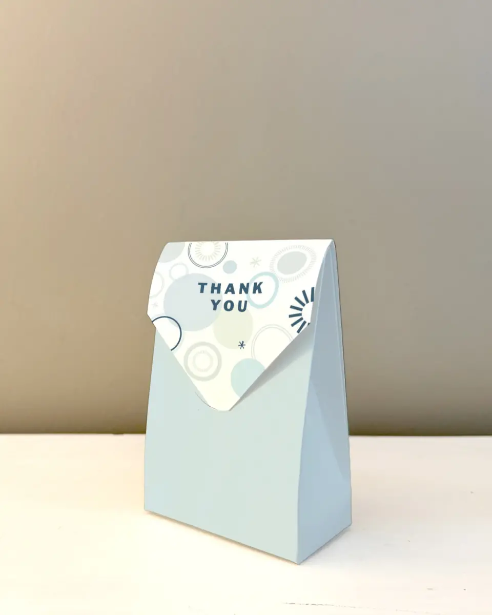 This is a 3.5" x 5.5" Business Favor Boxe called Popular Spot printed in full color with Rose Gold foil