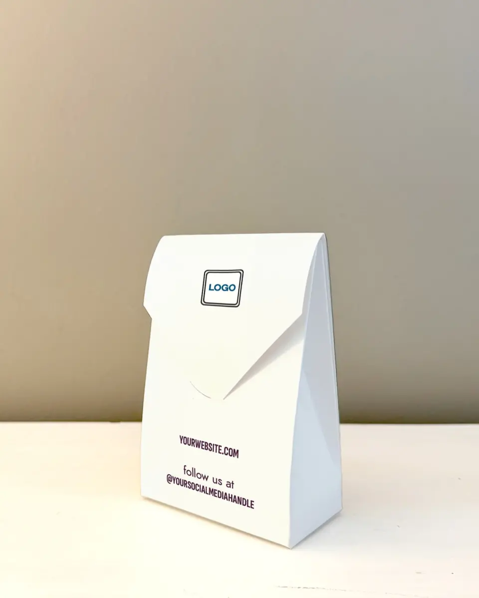This is a 3.5" x 5.5" Business Favor Boxe called Sharp Structure printed in full color