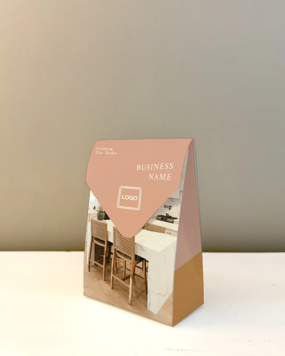 This is a 3.5" x 5.5" Business Favor Boxe called Modern Balance printed in full color with Rose Gold foil