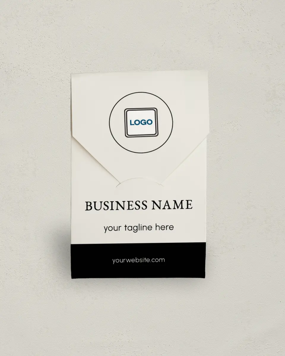 This is a 3.5" x 5.5" Business Favor Boxe called Elevate Works printed in full color