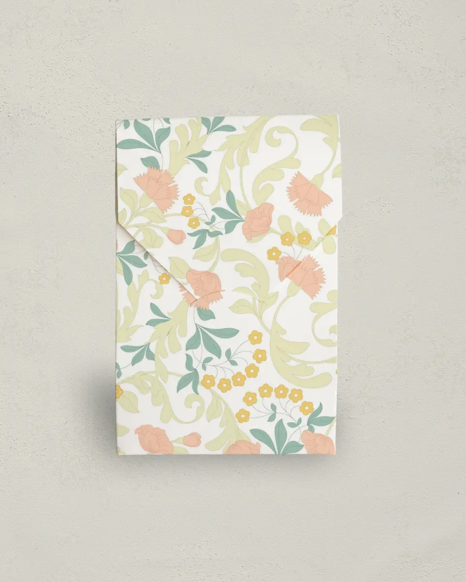 This is a 3.5" x 5.5" Business Favor Boxe called Ornate Charm printed in full color
