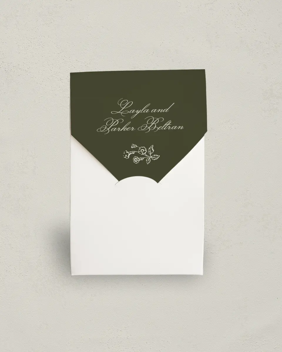 This is a 3.5" x 5.5" Wedding Favor Boxe called Holderness printed in full color