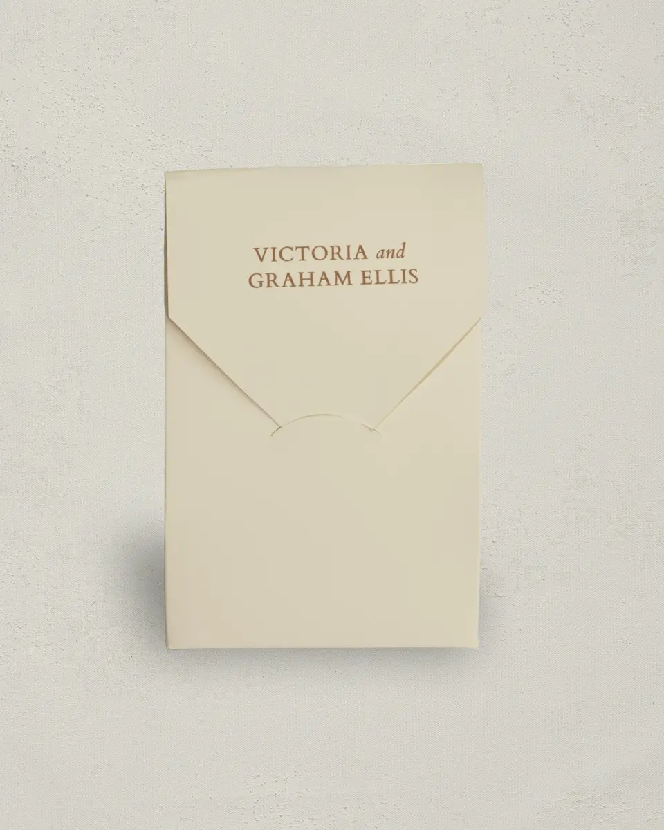 This is a 3.5" x 5.5" Wedding Favor Boxe called Soft Branchlets printed in full color