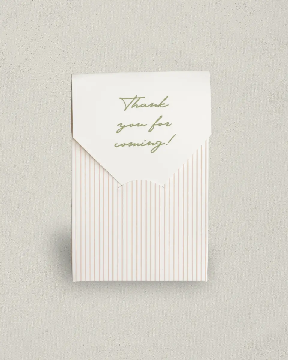 This is a 3.5" x 5.5" Wedding Favor Boxe called Verdant Romance printed in full color
