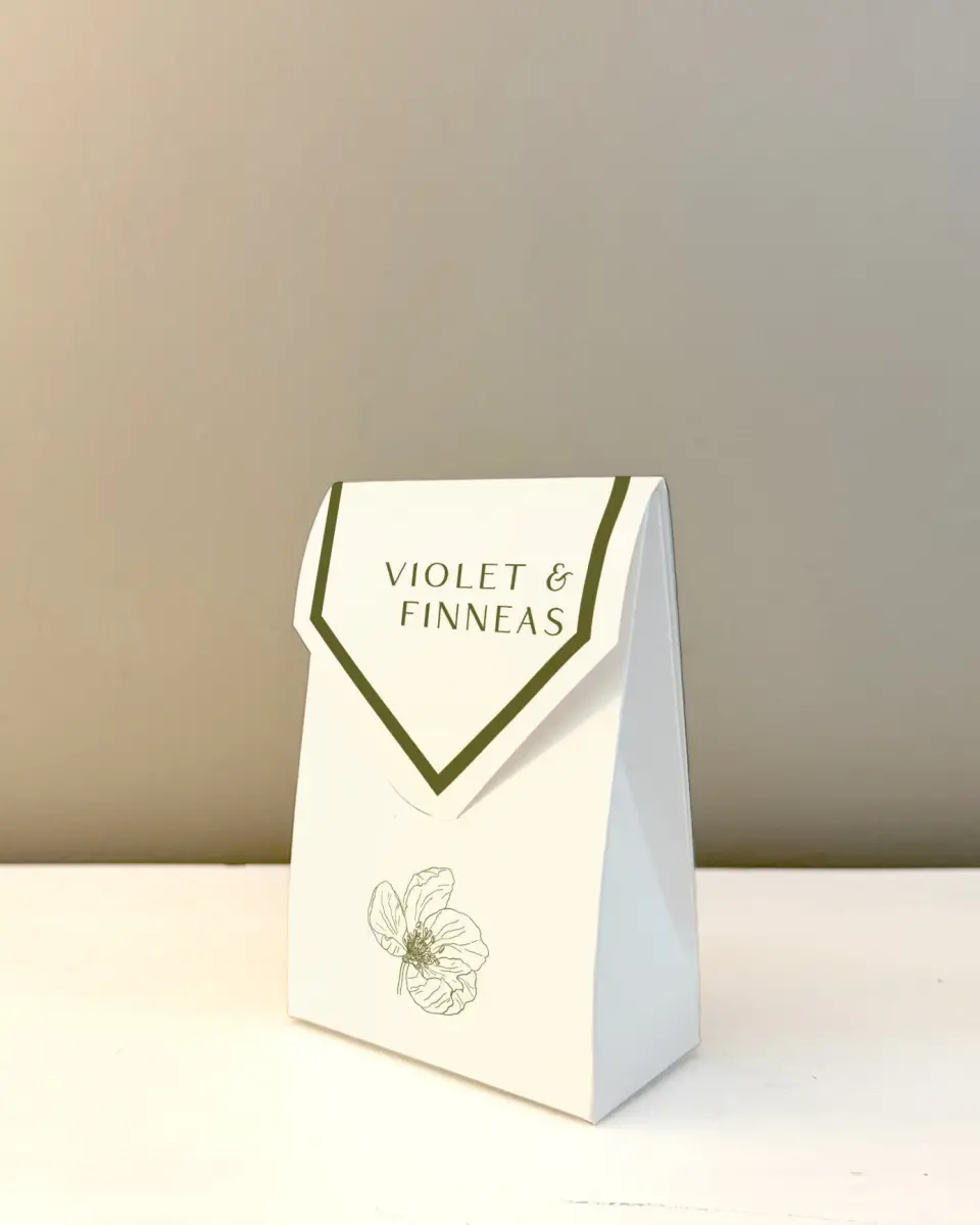 This is a 3.5" x 5.5" Wedding Favor Boxe called Delicate Love printed in full color