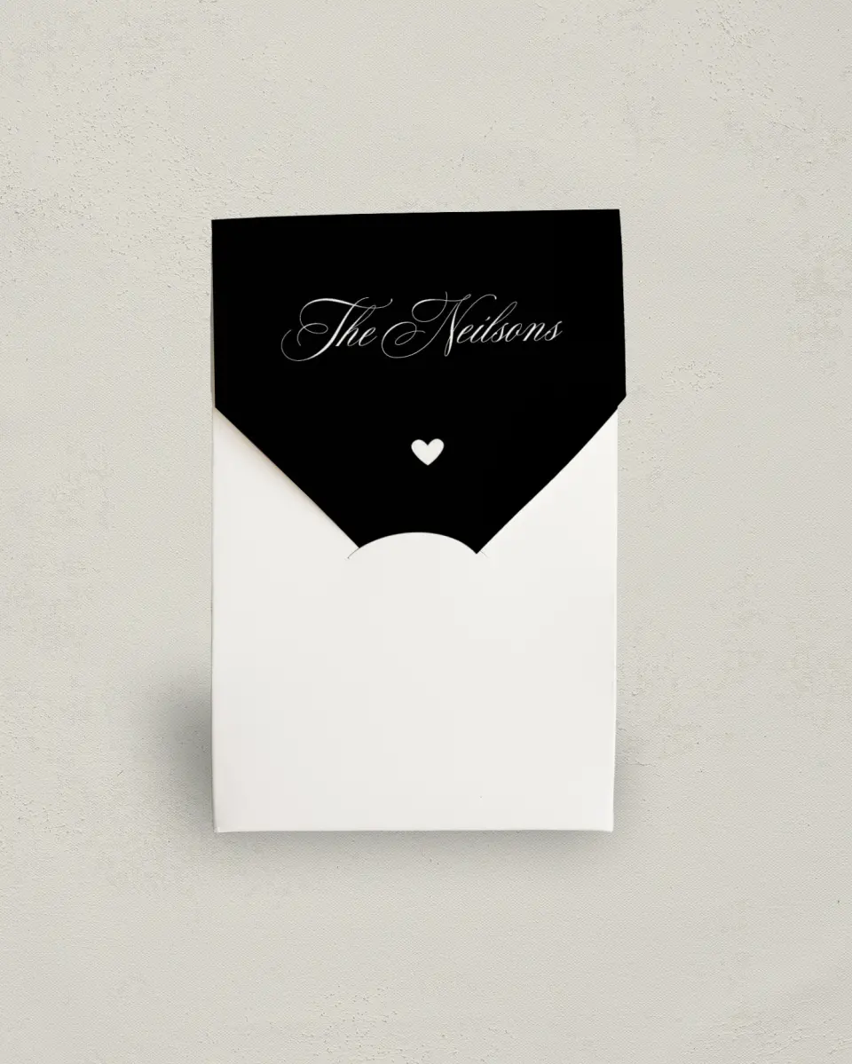 This is a 3.5" x 5.5" Wedding Favor Boxe called Elevated Vegas printed in full color