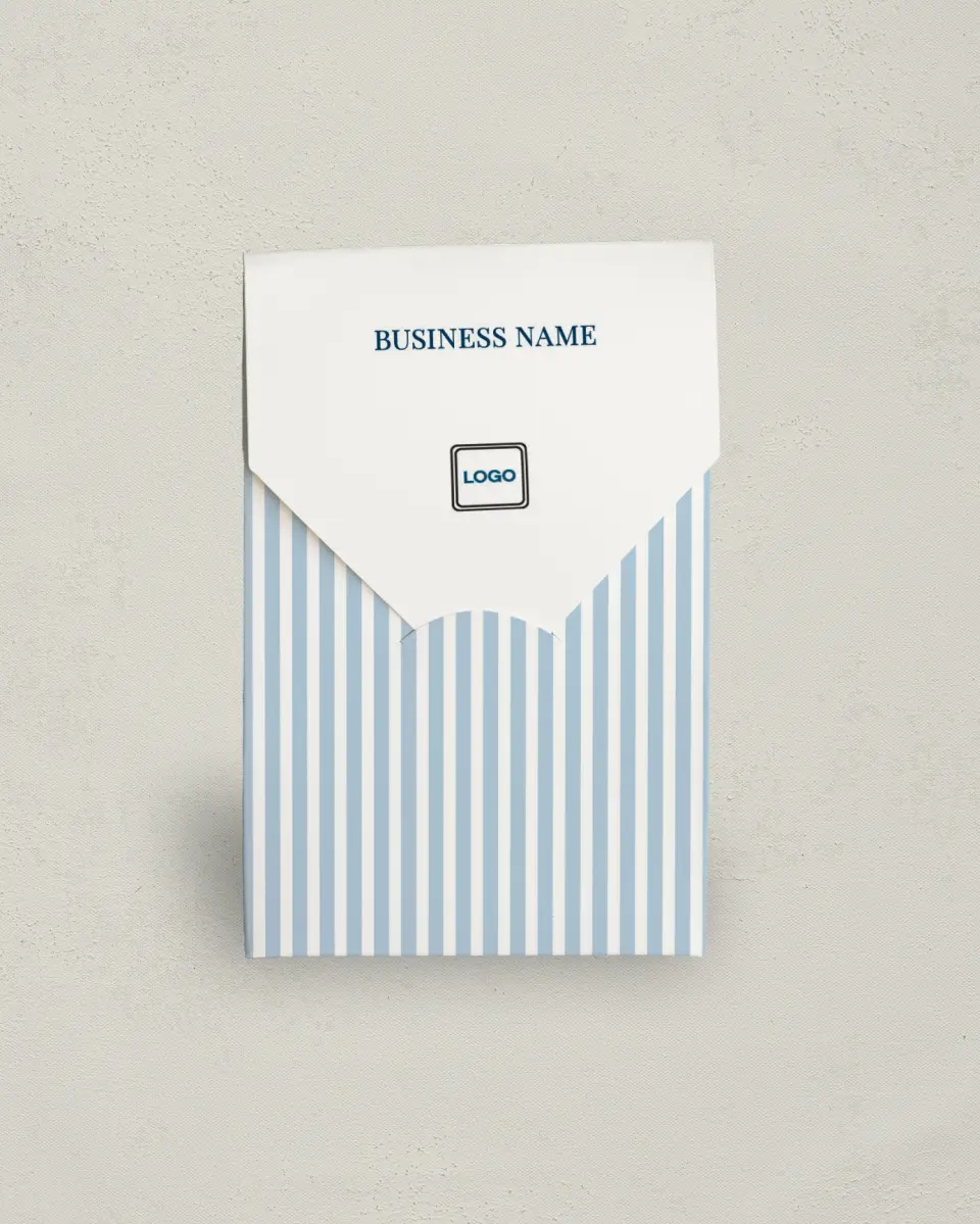 This is a 3.5" x 5.5" Business Favor Boxe called Preppy Stripe printed in full color