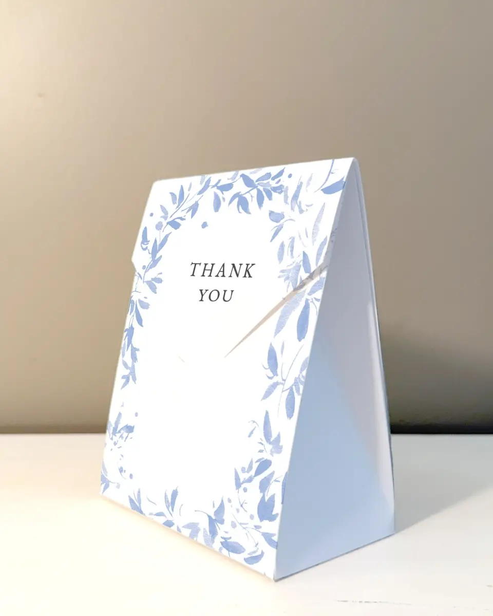 This is a 5" x 7" Wedding Favor Boxe called Spring Surround printed in full color with Gold foil