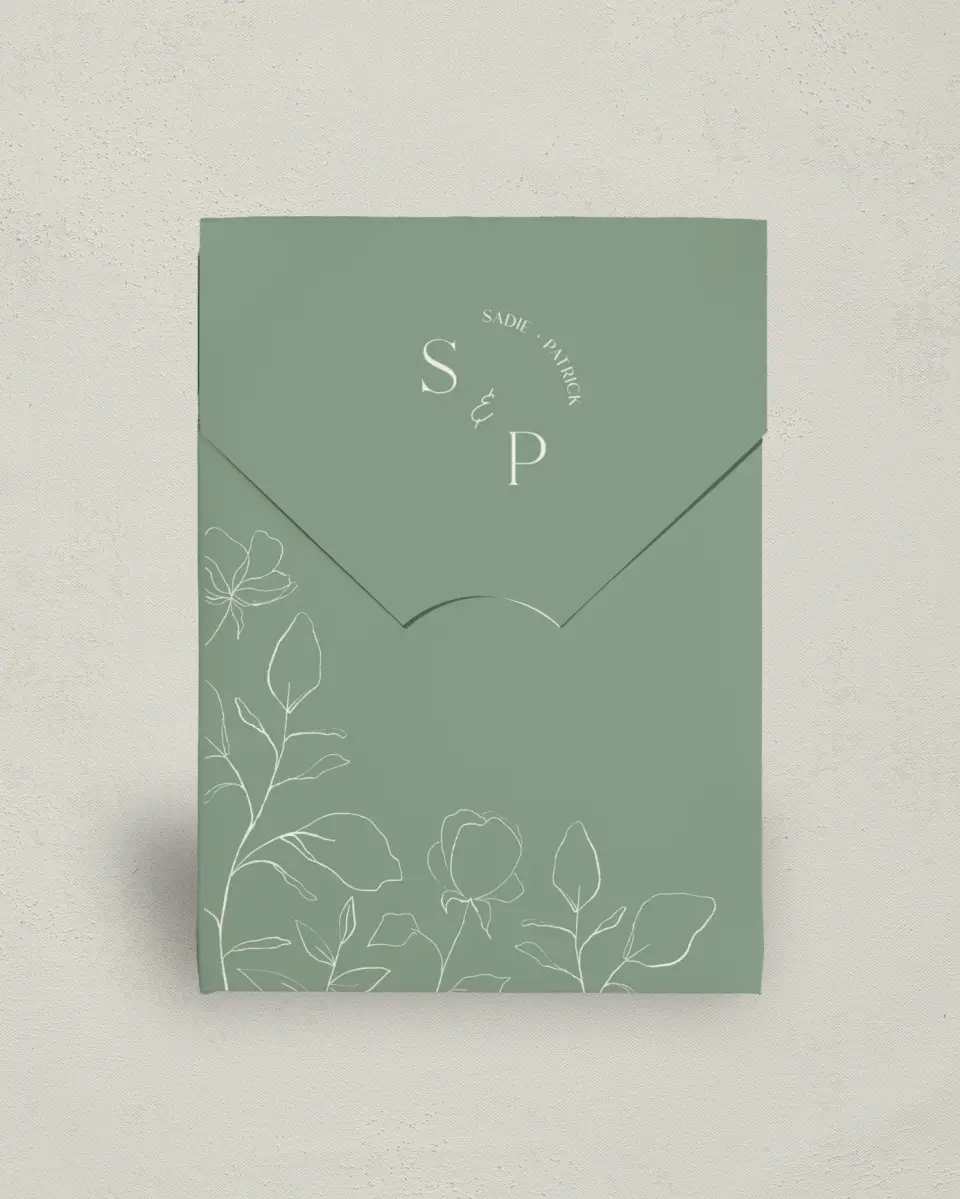 This is a 5" x 7" Wedding Favor Boxe called The Sadie printed in full color