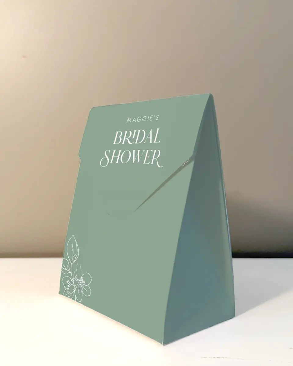 This is a 5" x 7" Wedding Favor Boxe called Joyful Blooms printed in full color