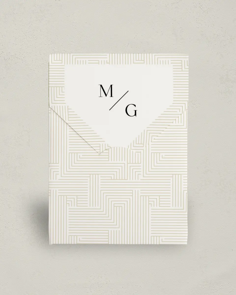 This is a 5" x 7" Wedding Favor Boxe called Love Maze printed in full color