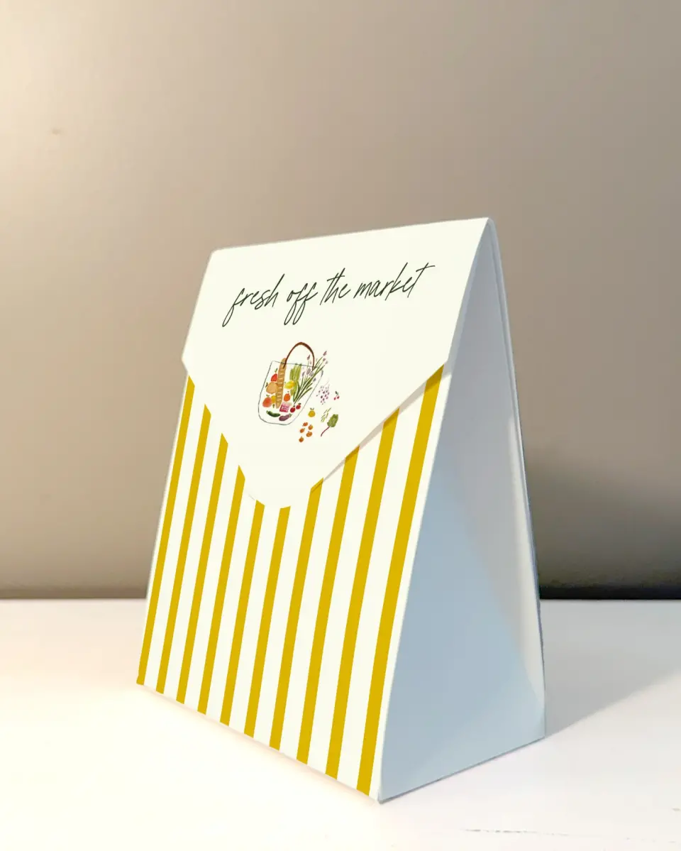 This is a 5" x 7" Wedding Favor Boxe called Fresh for You printed in full color