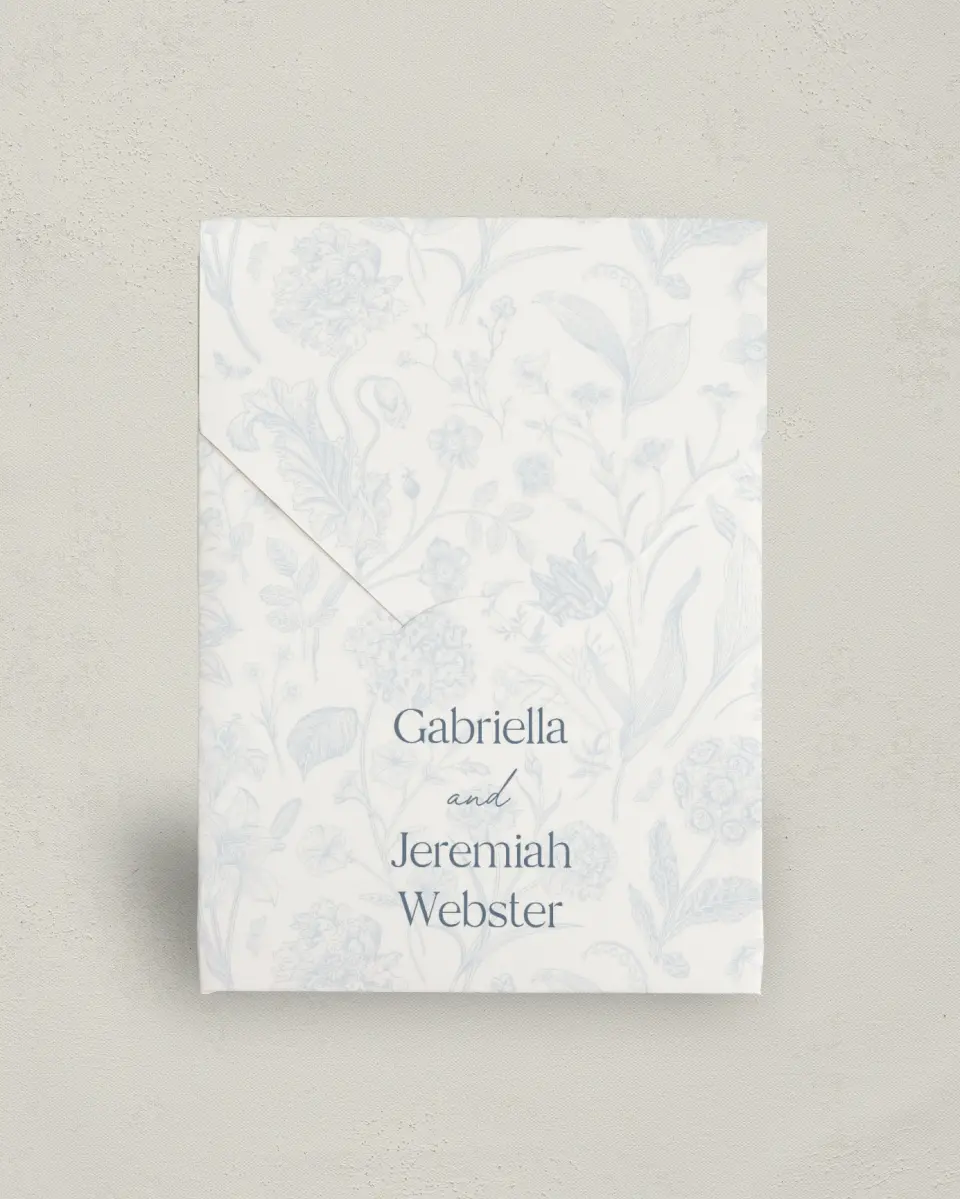 This is a 5" x 7" Wedding Favor Boxe called The Gabriella printed in full color